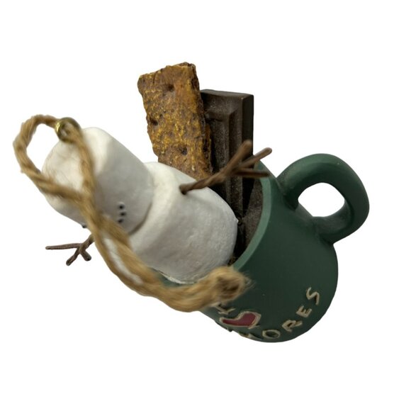 The Original S'mores 3" I Heart S'mores Camping Coffee Cup Snowman Ornament Gift - Picture 4 of 6